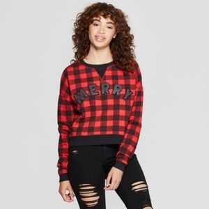 Fifth Sun Merry Buffalo Plaid Sweatshirt